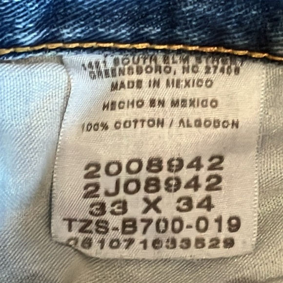 Lee Blue Jeans 33 x 34 Pre-owned Distressed (John on back pocket) - Picture 6 of 10